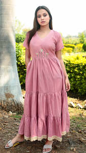 Vestido Largo Maxi de Verano 2026, Hecho a Mano, de Algodón Estampado, Manga Corta, para Mujer, Superventas - Product Image 3