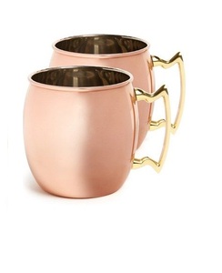 Meilleure vente Moscow Mule tasse en cuivre tasse à bière en acier inoxydable avec poignée en laiton Design haut de gamme poignée tasse - Product Image 1