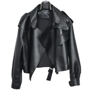 Nouveaux vêtements d'extérieur courts en cuir coupe-vent élégants en peau de mouton véritable vestes en cuir pour femmes 2026 - Product Image 5