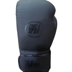 Gants de boxe en cuir PU noir avec fermeture à sangle légère de haute qualité, emballage personnalisé, taille universelle, gants de boxe d'entraînement - Product Image 6