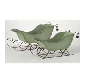 Trineo de precio bajo a granel al por mayor, nuevo diseño de decoración, trineo de lujo de la mejor calidad, Juego de 2 adornos decorativos navideños - Product Image 3