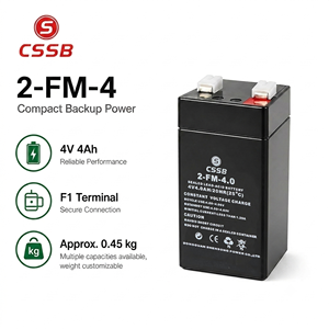 Batería <span class=keywords><strong>de</strong></span> Plomo-Ácido Sellada CSSB 4V 4Ah 3Ah, Baterías SLA Recargables para Lámpara <span class=keywords><strong>de</strong></span> Emergencia, Linterna <span class=keywords><strong>de</strong></span> Juguete, UPS, Báscula Electrónica - Product Image 1