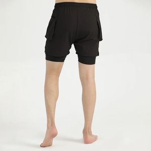 Ropa deportiva para hombre, pantalones cortos de entrenamiento para correr, gimnasio, logotipo personalizado en blanco, 2 en 1, pantalones cortos deportivos para hombre a precio razonable - Product Image 3