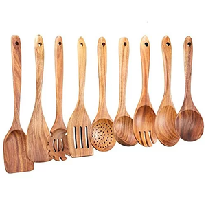 Ensemble de cuillères en bois avec logo personnalisé pour cadeaux Cuillères de cuisine en bois naturel pour la cuisine Ensemble de cuillères en bois bio par glowin fashion - Product Image 5