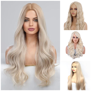 Perruque en dentelle complète 360 pour cheveux indiens, blond cendré, 100% cheveux Remy, douce, imperméable, écologique, vague naturelle droite - Product Image 2