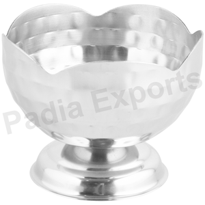 Eco-Friendly Metal Hammered <b>Ice</b> <b>Cream</b> Pudding Rice <b>Bowls</b> for Dessert Floral Design - Product Image 1