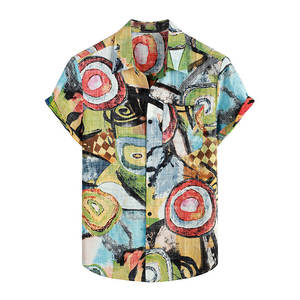 Camisa Hawaiana de vacaciones personalizada estampada manga corta verano playa Hawaii camisas florales para hombres - Product Image 1