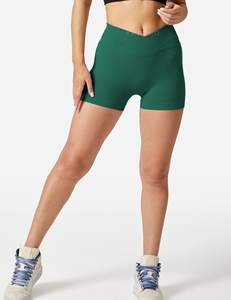 Pantalones cortos de Yoga sin costuras de cintura alta para mujer, mallas de entrenamiento, ropa deportiva para gimnasio, ropa deportiva reciclada hecha de Spandex/nailon - Product Image 3
