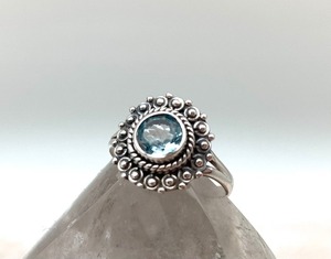 Anillo de estilo bohemio de plata hecho a mano, joyería de plata de ley 925, Topacio Azul, piedras preciosas, anillo de tendencia, joyería para mujer, regalo para ella - Product Image 5