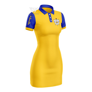 Greek Sigma Gamma Rho Sorority Listo para enviar Algodón orgánico Formal Vestido de polo largo Top Parafernalia griega Vestido deportivo - Product Image 1