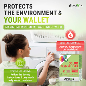 AlmaWin Custom 2 Color Washing Powder Linden Blossom 2Kg - 42 Loads Vegan Organic <b>Laundry</b> <b>Detergent</b> Baby - Product Image 2