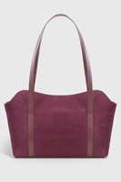 Tas Tote Kanvas Burgundy Logo Kustom dengan Ritsleting Tahan Air OEM ODM Tas Selempang Wanita