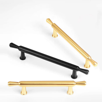 Poignée de meuble moderne en aluminium doré de style mid-century, résistante à la corrosion, pour tiroirs de cuisine et commodes |   Tailles personnalisées OEM et ODM