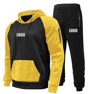 Custom Logo Gym <b>Plain</b> <b>Tracksuit</b> Sweatshirts Man plus size sweatpants and hoodie sweatpants pullover kagroo pocket - Product Image 4