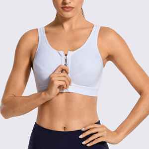 Custom Women Front Zipper High Support Sports Bra Wholesale Breathable Mesh Yoga Fitness Running Gym Workout Activewear Bra <b>Top</b> - Product Image 2