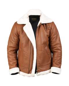 OEM Custom <b>Men's</b> Winter Waterproof Reversible Vintage Style 100% Wool <b>Shearling</b> Lined Suede Bomber <b>Jacket</b> Motorbike B2 - Product Image 2