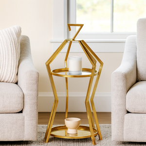 ที่วางเค้กหรูหราสไตล์อเมริกันสมัยใหม่2ชั้นถาดเสริฟทรงกลมรูปทรงกรงที่วางเค้กแบบโมเดิร์นสำหรับงานแต่งงานของตกแต่ง - Product Image 3