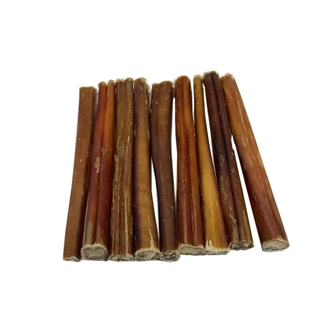 Bully sticks are a tasty, single-ingredient treat, made from high-protein beef muscle (more specifically, a bull's penis).
