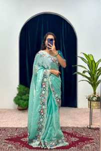 Sari de lujo para novia con diamantes, ropa india y paquistaní para compras al por mayor a granel - Product Image 2