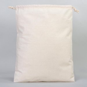Natural Large Cotton <b>Drawstring</b> <b>Pouch</b> 16x20 Organic Favor Gift Bag Embroidery Logo Screen Dust Customizable for Promotions - Product Image 5
