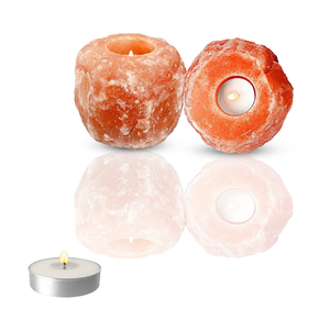 Bougeoir à sel 3, bougeoir à sel en cristal de l'Himalaya bio, bougeoir à sel de l'Himalaya à trois trous fabriqué naturellement - Product Image 2