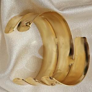 Vintage 1970's <b>Gold</b> Brass Plaited Bangles <b>Chunky</b> Statement Ethnic <b>Bracelet</b> Beautiful <b>Chunky</b> Brass Bangle - Product Image 4