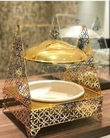 Chafing Dish Deckel aus Edelstahl 304 Silber 9L Speisenwärmer A++ Energieeffizient mit Verstellbaren Gittern für Restaurants