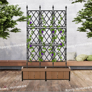 Support de jardin <span class=keywords><strong>en</strong></span> fer pour plantes grimpantes avec design tressé, pour haies et fleurs - Rectangulaire moderne thermolaqué 160x85cm - Product Image 4