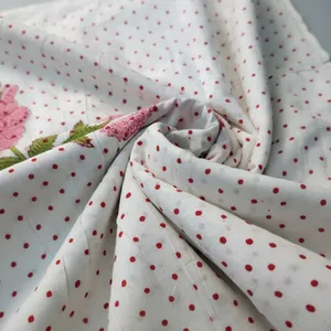 Tela de Voile de Algodón Liso de 120 g/m², Tejida a Mano con Estampado Sanganeri, Ecológica, Blanca con Diseño Floral, para Textiles del Hogar y Tapicería - Product Image 2