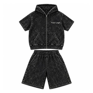 Conjunto de Sudadera con Capucha y Pantalones Cortos para Hombre, Más Vendido del Invierno, 100% Algodón, Tejido de Felpa, Transpirable, Estilo Urbano, Colores Personalizados, 200g, Logotipo Frontal - Product Image 1