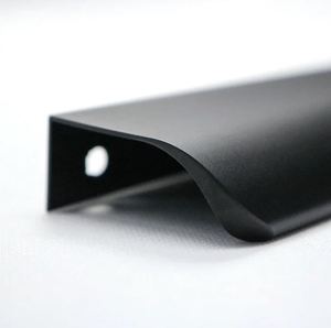 Tirador de cajón de aluminio negro para el hogar, cocina, oficina, muebles, puerta, cajón, armario, manija 2024 - Product Image 2