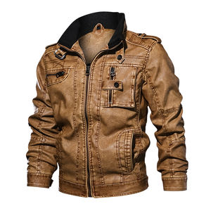 Chaqueta de Motociclista de Cuero Vintage para Hombre, Marca 2024, Personalizada, Impermeable y Cortavientos para Invierno - Product Image 5