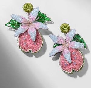 Boucles d'oreilles en forme de crâne, motif crochet, personnalisées, multi-perles, pour femmes, bijoux de fête, au meilleur prix, boucles d'oreilles perlées - Product Image 2