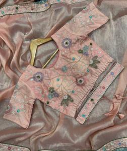 Designer exclusivo Saree lindos grânulos Katdana e lantejoulas trabalho Saree para o desgaste do partido e do casamento da Índia