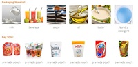 Machine de remplissage et de scellage Doypack pour emballages mini-sachets stand-up CE, sacs Mylar, jus, liquides, cocktails, boissons aux fruits, 100ml, 500ml