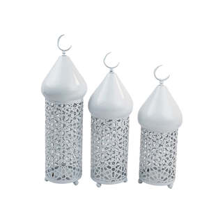 โคมไฟโลหะสีขาวสำหรับตกแต่งบ้านเดือนรอมฎอน - Product Image 3