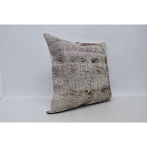 28X28นิ้วหมอนขนสัตว์สีเบจ Toile หมอนอิงสไตล์ Kantha ด้วยเทคนิคการทอและรูปแบบวินเทจ - Product Image 3