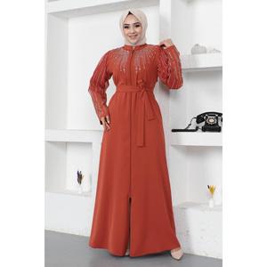 Abrigos, Chaquetas y Gabardinas Modestas Adornadas con Perlas de Imitación, Abaya con Toque Elegante - Product Image 1
