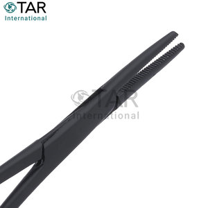 Pince hémostatique droite en noir tactique, instruments médicaux en acier inoxydable de 5.5 pouces pinces de verrouillage mâchoires dentelées pêche - Product Image 3