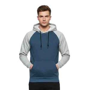 Sudadera con Capucha Personalizada OEM para Hombre, Azul Acero, Gris Jaspeado, Manga Raglán, Felpa, Informal, Lisa, Venta al por Mayor de Fábrica, MOQ Bajo, al por Mayor - Product Image 1