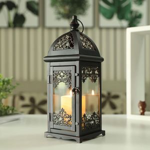 <b>Large</b> Hanging Iron Candle <b>Lantern</b> Suitable For Outdoor Garden Spaces Terraces And Event Decoration Purposes - Product Image 4