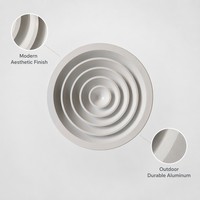Diffuseur d'air moderne en aluminium - Unité murale HVAC durable pour extérieur