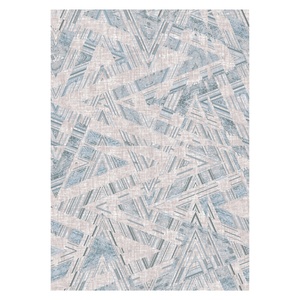 Tapis de salon LXDP-0060 gris argenté traditionnel oriental imprimé numériquement, lavable en machine, en chenille, antidérapant, vente en gros - Product Image 1