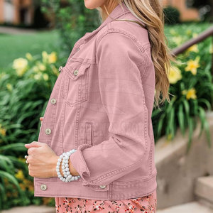 Chaqueta vaquera de algodón a prueba de viento, chaqueta vaquera de talla grande para mujer, chaqueta vaquera personalizada para mujer - Product Image 3