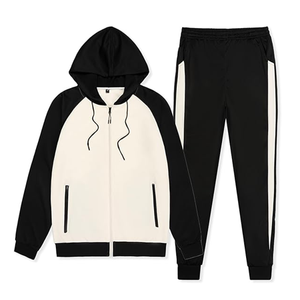 Ropa deportiva informal personalizada Color sólido Puff estampado Sudadera con capucha de dos piezas Conjuntos de pantalones de chándal Chándales de invierno de moda - Product Image 1