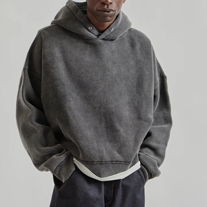 Sweat-shirt à capuche lavé pour homme, <span class=keywords><strong>molleton</strong></span> biologique, sweat-shirts à capuche pour homme, <span class=keywords><strong>coton</strong></span> <span class=keywords><strong>pur</strong></span>, sweat-shirt à capuche personnalisé - Product Image 1
