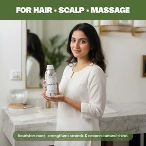 Organic Amla Oil for Damaged Hair Moisturizing and Smoothing Vegan Coconut Oil <b>Infused</b> with Ginger <b>Tea</b> Tree Oil for Curly Hair - Product Image 5
