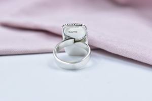 Handmade Pink Dahlia Turquoise Sterling Silver Adjustable Statement Ring for <b>Women</b> - Product Image 2