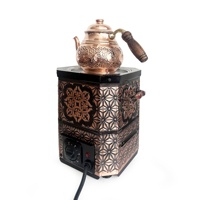 Samovar électrique nostalgique en acier inoxydable, bouilloire à thé 3L, finition antique vernie, 50 Hz 220 Volts, couvercle à poignée en bois, écologique, Shark