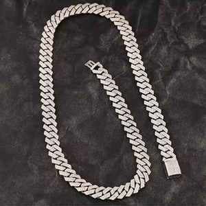 Cadena Cubana de Diamantes Cultivados en Laboratorio Radiant de 14 mm, Estilo Hip Hop, Chapada en Oro, Unisex, Regalo de Boda y Aniversario, 22 Pulgadas - Product Image 1